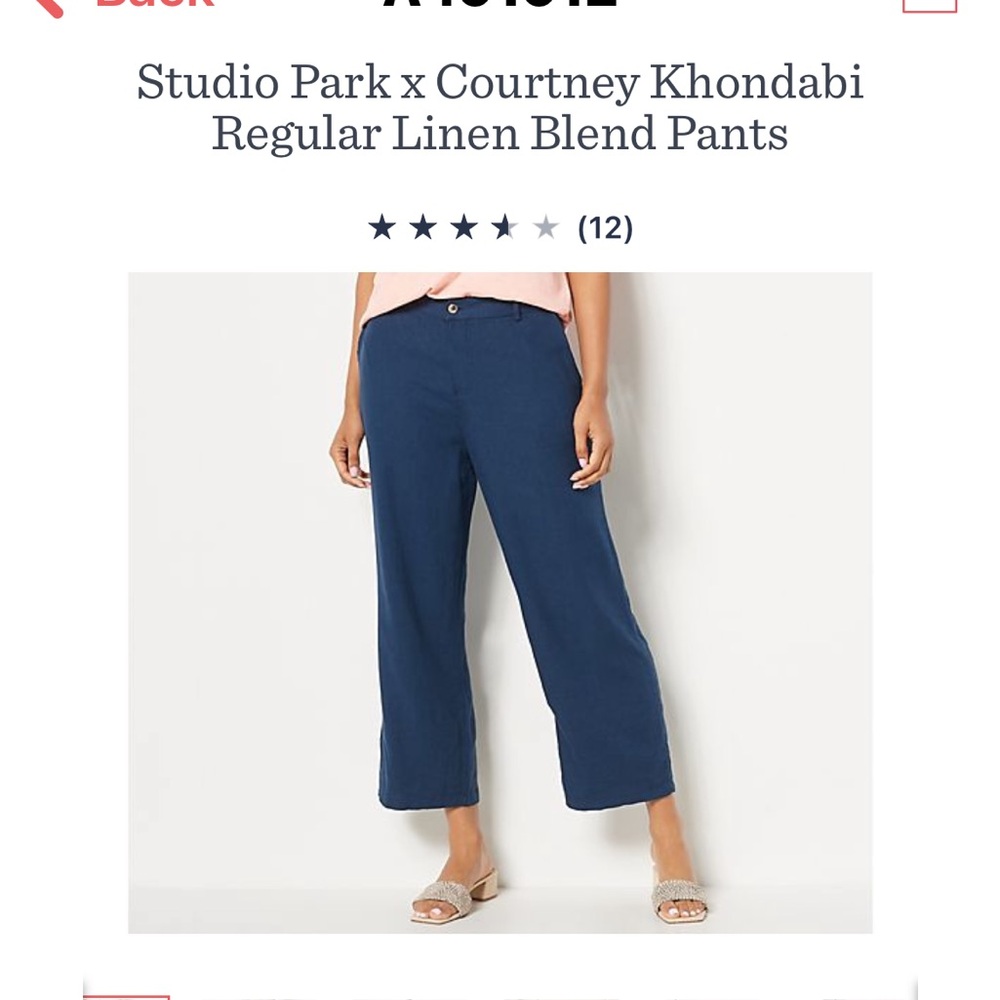 Navy Linen Blend Pants